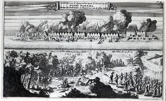 Battle between the Buccaneers and the Spaniards during the attack on Panama in 1671 de Dutch School