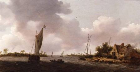 Boats in an Estuary de Dutch School