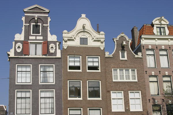 Gabled houses, (photo)  de Dutch School