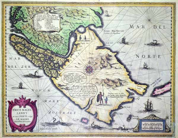 Map of the Magellan Straits, Patagonia de Dutch School