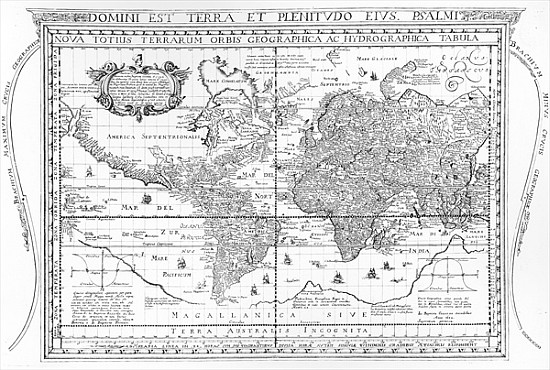 Nova Totius Terrarum Orbis Geographica Ac Hydrographica Tabula de Dutch School