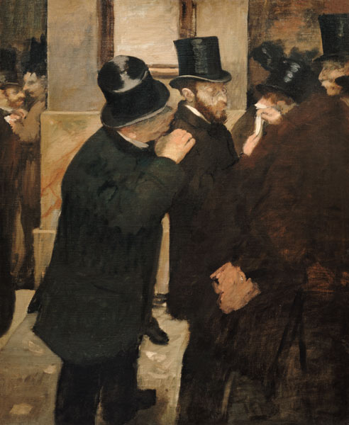 At the Stock Exchange de Edgar Degas