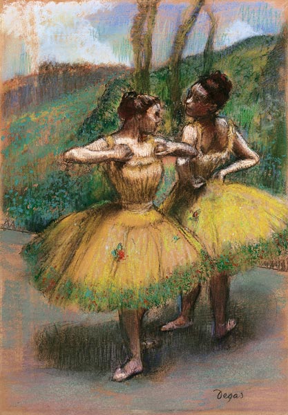 Danseuses jupes jaunes (Deux danseuses en jaune) de Edgar Degas