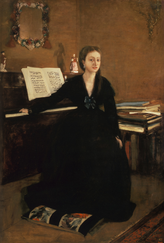 Madam Camus at the piano. de Edgar Degas
