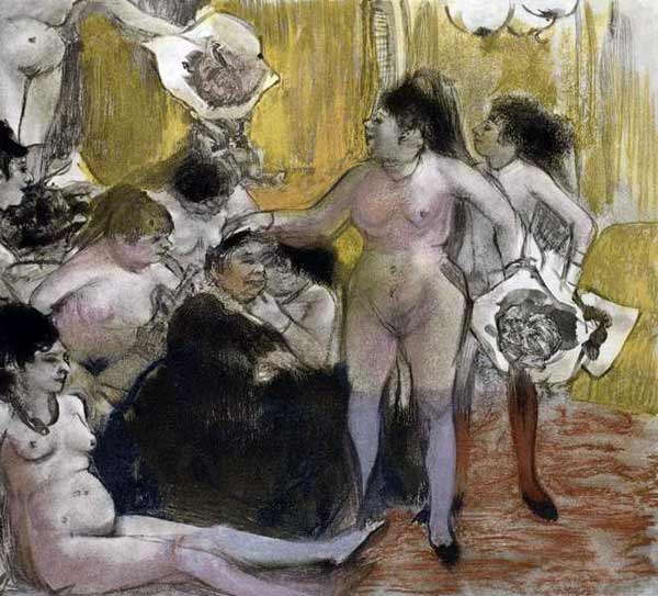 Illustration from 'La Maison Tellier' by Guy de Maupassant de Edgar Degas