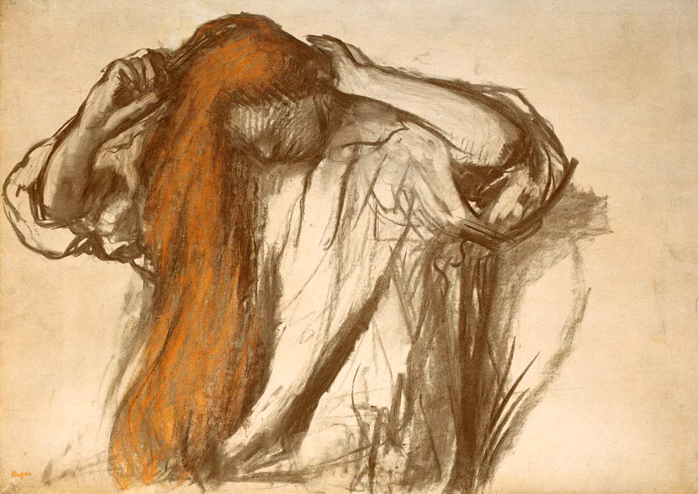 Woman combing her hair de Edgar Degas