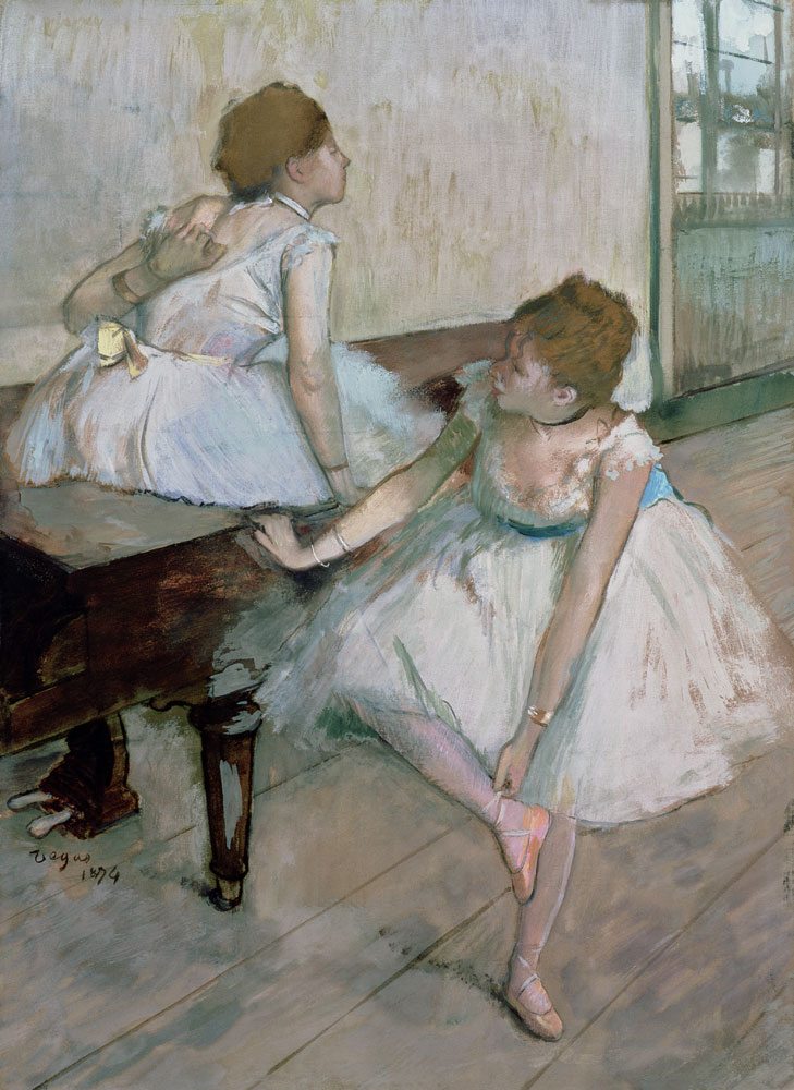 Two dancers resting de Edgar Degas