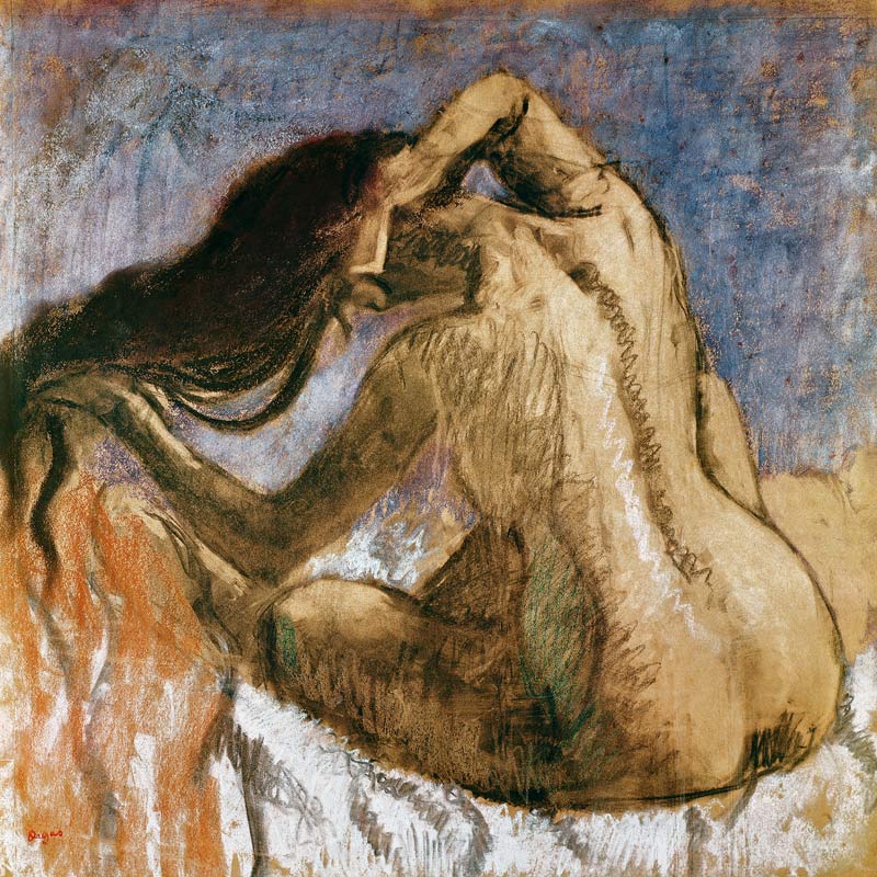 Woman Combing her Hair de Edgar Degas