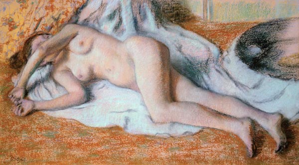 After the Bath or, Reclining Nude de Edgar Degas