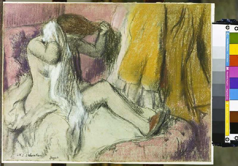 After the bath de Edgar Degas