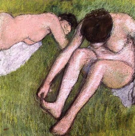 Two Bathers on the Grass de Edgar Degas
