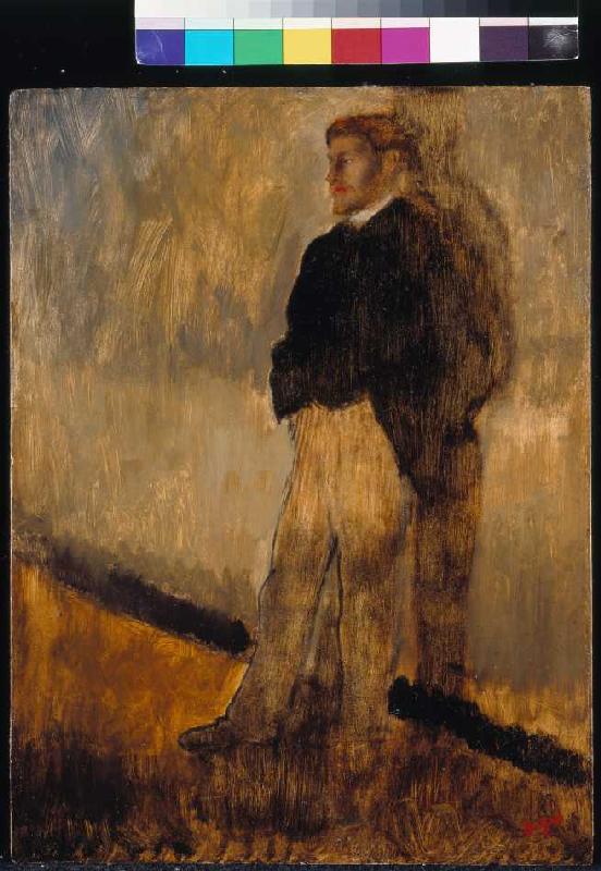 Bildnis eines stehenden Mannes mit den Händen in den Hosentaschen de Edgar Degas