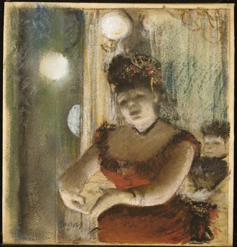 Chanteuse in the café de Edgar Degas