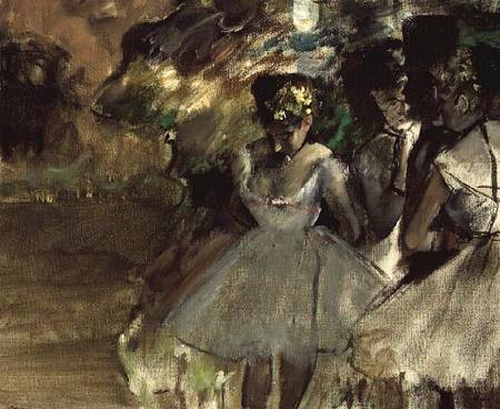 Three Dancers in the Wings de Edgar Degas