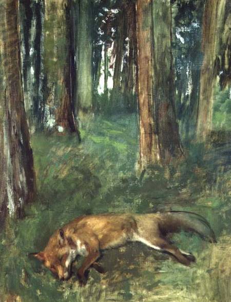 Dead fox lying in the Undergrowth de Edgar Degas