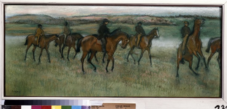 Exercising racehorses de Edgar Degas