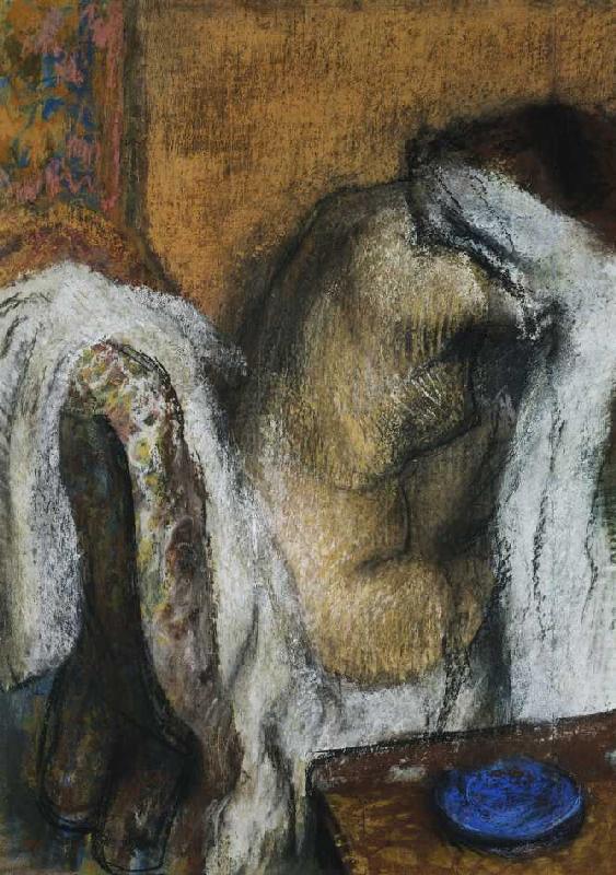 Frau bei der Toilette (Femme à sa toilette) de Edgar Degas