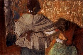 At the milliner de Edgar Degas