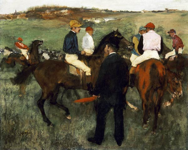 Racehorses (Leaving the Weighing) c.1874-78 de Edgar Degas