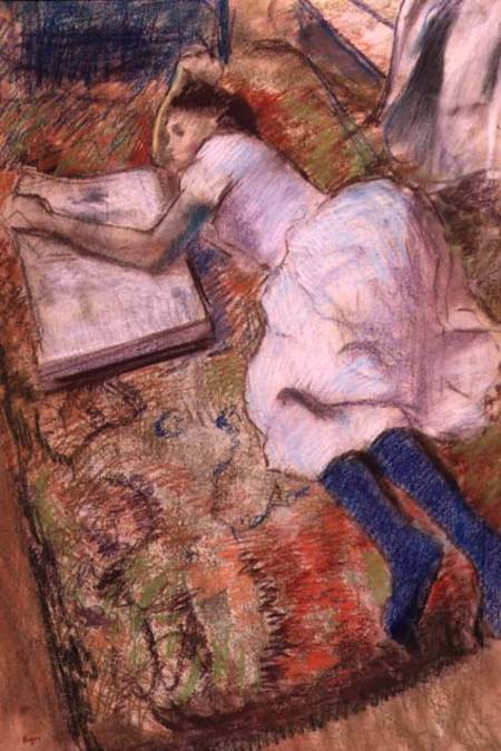 Reader Lying Down de Edgar Degas