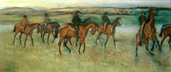 Racehorses at the ride. de Edgar Degas