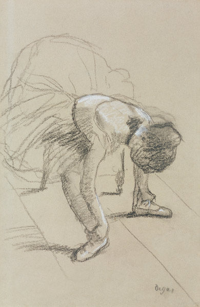 Seated Dancer Adjusting her Shoes de Edgar Degas