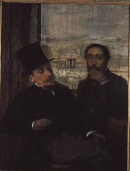 Self Portrait with Evariste de Valernes (1816-96) de Edgar Degas