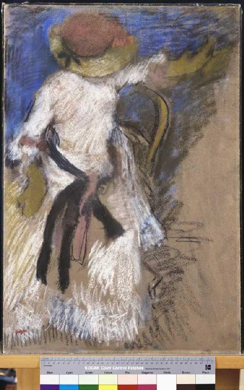 Sedentary lady in a white dress de Edgar Degas