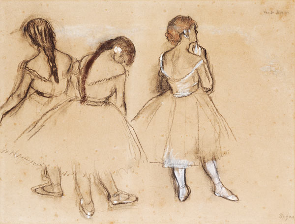 Tres bailarines de Edgar Degas