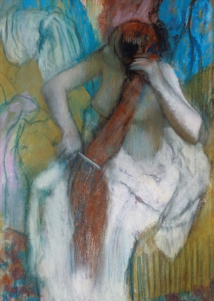 Woman Combing her Hair de Edgar Degas