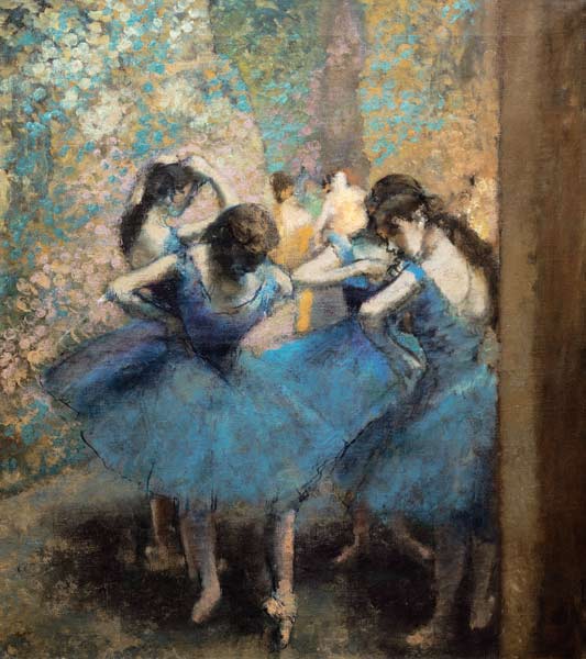 Dancers in blue de Edgar Degas