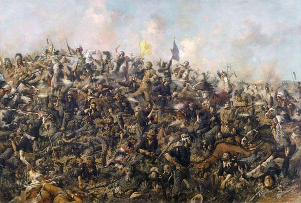 Custer''s Last Stand, 25th June 1876 (centre detail) de Edgar Samuel Paxson