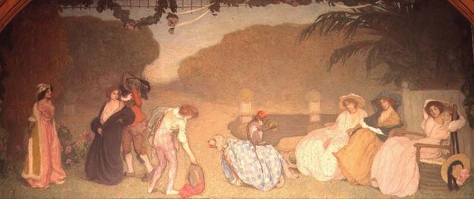 Young Girls Watching an Open Air Theatre, 1909 (oil on canvas) de Edmond-Francois Aman-Jean