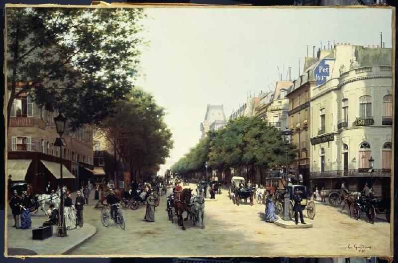 The Boulevard des Italiens in Paris de Edmond Georges Grandjean