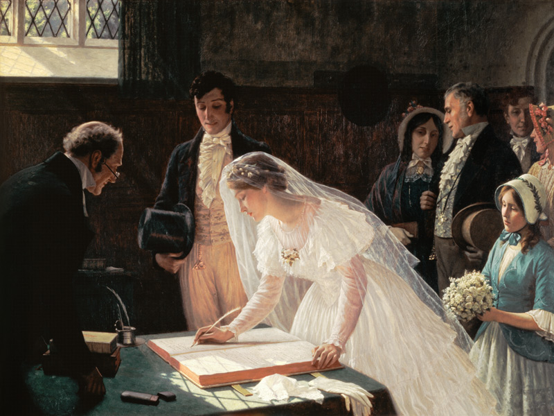 Signing the Register de Edmund Blair Leighton