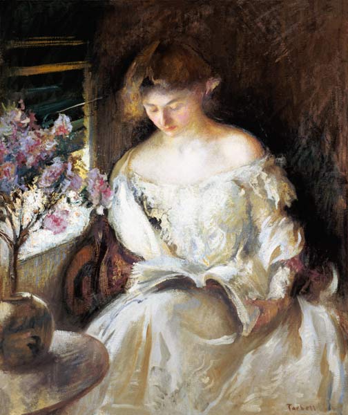 Reading young woman. de Edmund Charles Tarbell