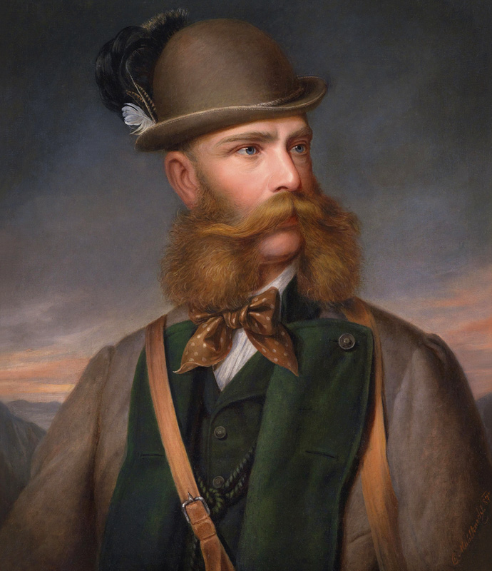 Portrait of Franz Joseph I of Austria in Hunting Dress de Edmund Mahlknecht