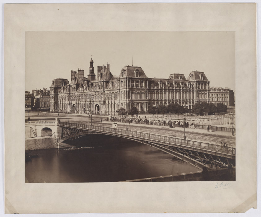 Paris: Blick auf Pont dArcole and City Hall de Édouard Baldus