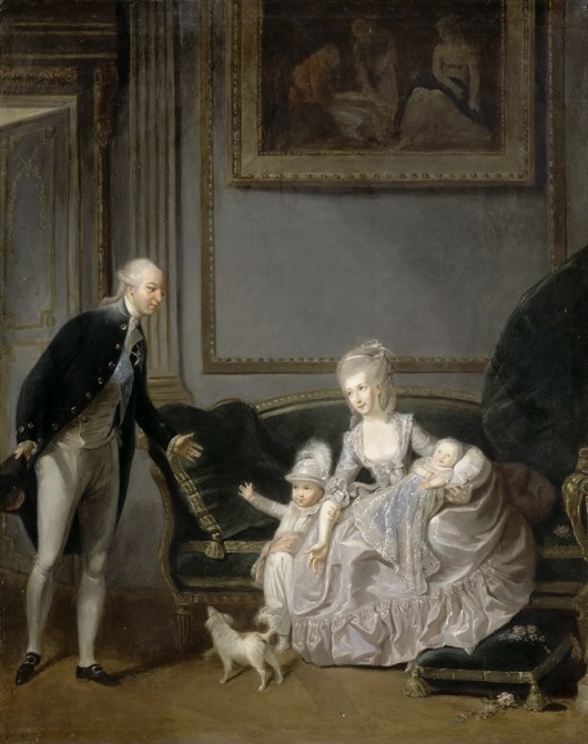 The Family of Louis Philippe Joseph d'Orléans (1747-1793) at the Palais-Royal, 1776 de Edouard Cibot