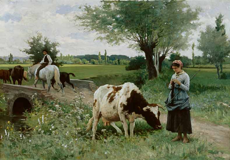 La vache bien gardee (Die gut gehuetete Kuh) de Edouard Debat-Ponsan