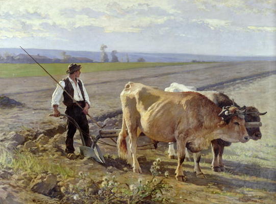 The Furrow, 1897 (oil on canvas) de Edouard Debat-Ponsan