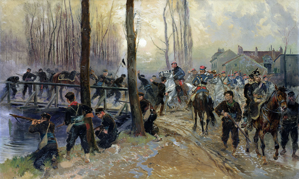 Ambush near a Bridge Defended by Troops, Early Morning de Edouard Detaille