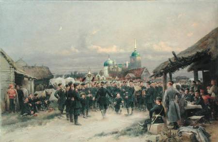 Chorus of the Fourth Infantry Battalion at Tsarskoe Selo de Edouard Detaille