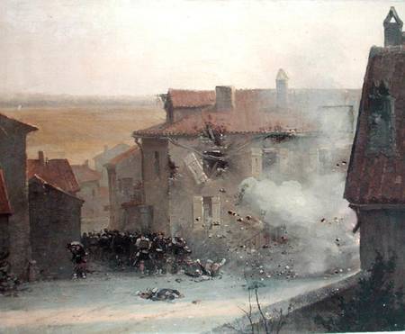 A War-torn Village de Edouard Detaille