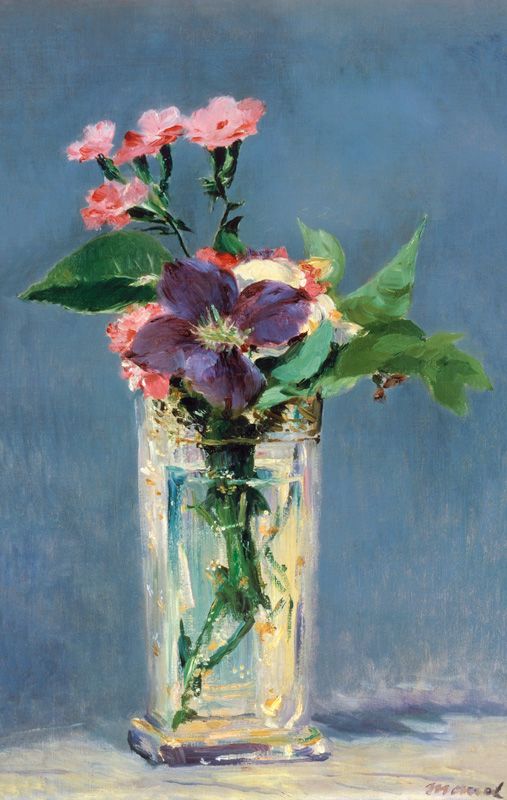 Clematis in a Crystal Vase de Edouard Manet