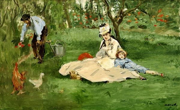 "La famille Monet au jardin" de Edouard Manet