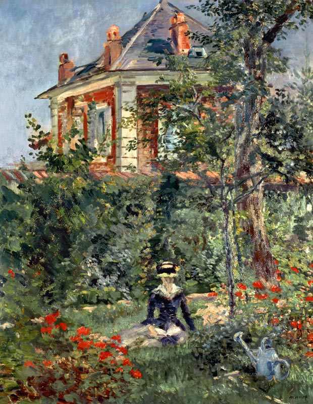 Marguerite in the garden of Bellevue de Edouard Manet