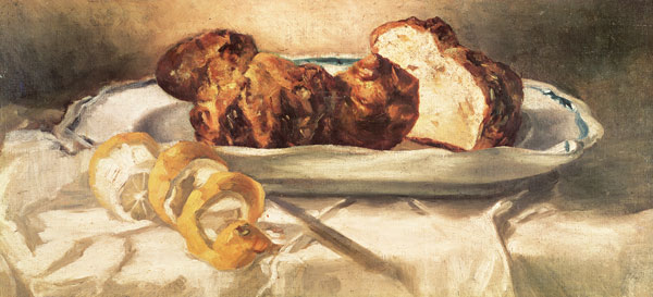 Still life with brioches and lemon de Edouard Manet