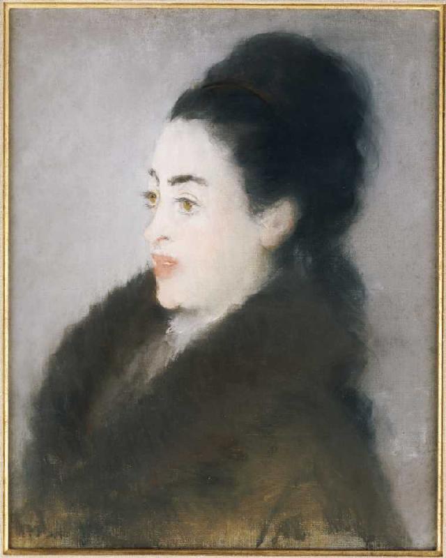 Dame in einem Pelzmantel de Edouard Manet