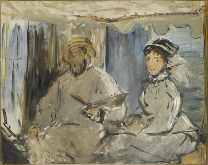 The painter Monet in his atelier de Edouard Manet